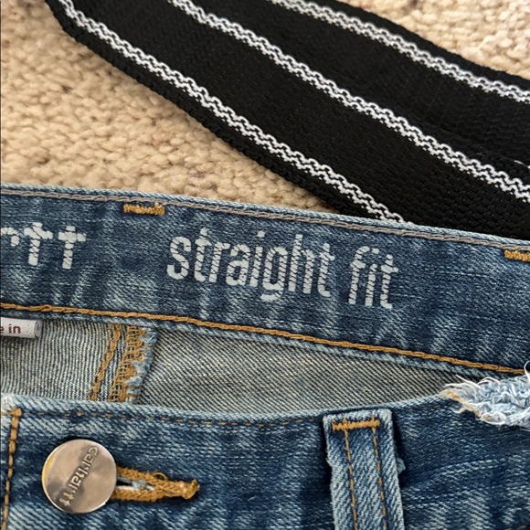 Handmade Upcycled Reworked Carhartt Blue Denim Bag with Heart Patch - Picture 8 of 12